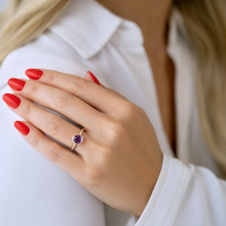 Diamond ring with Citrine Regal Elegance