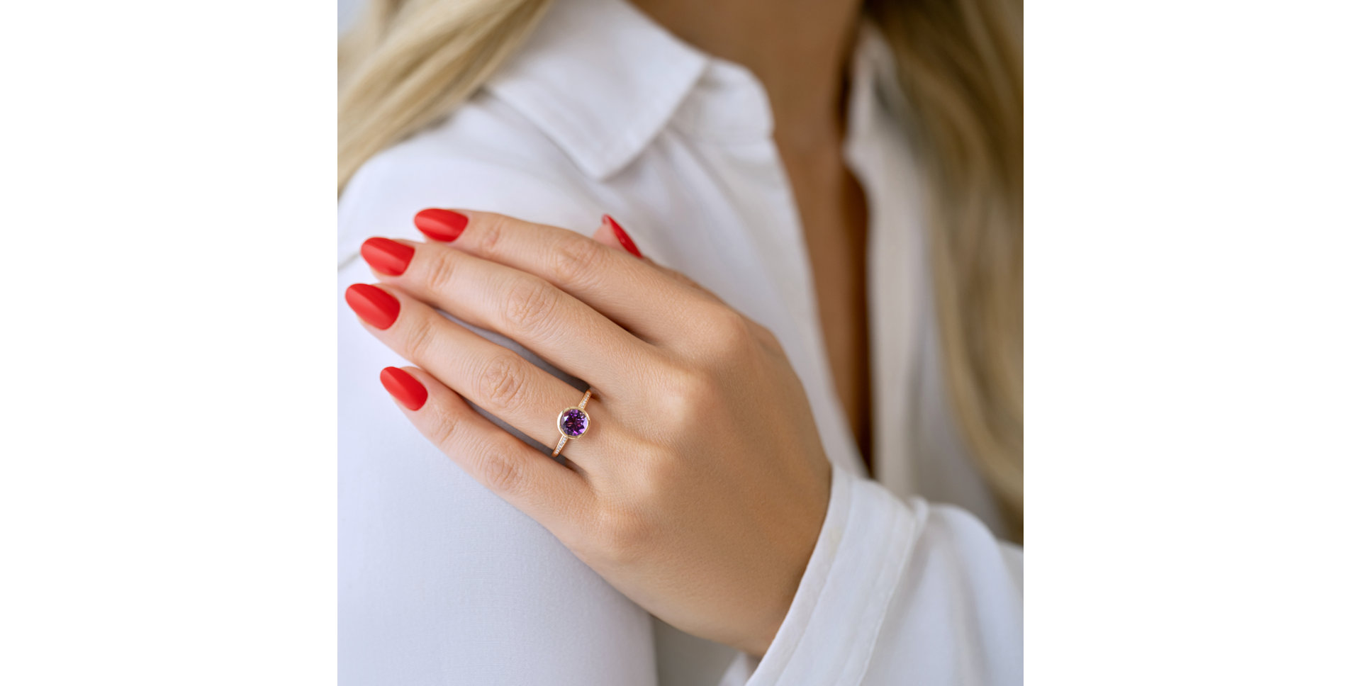 Diamond ring with Topaz Regal Elegance