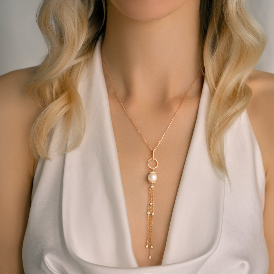 Diamond necklace with Pearl Sultan Secret