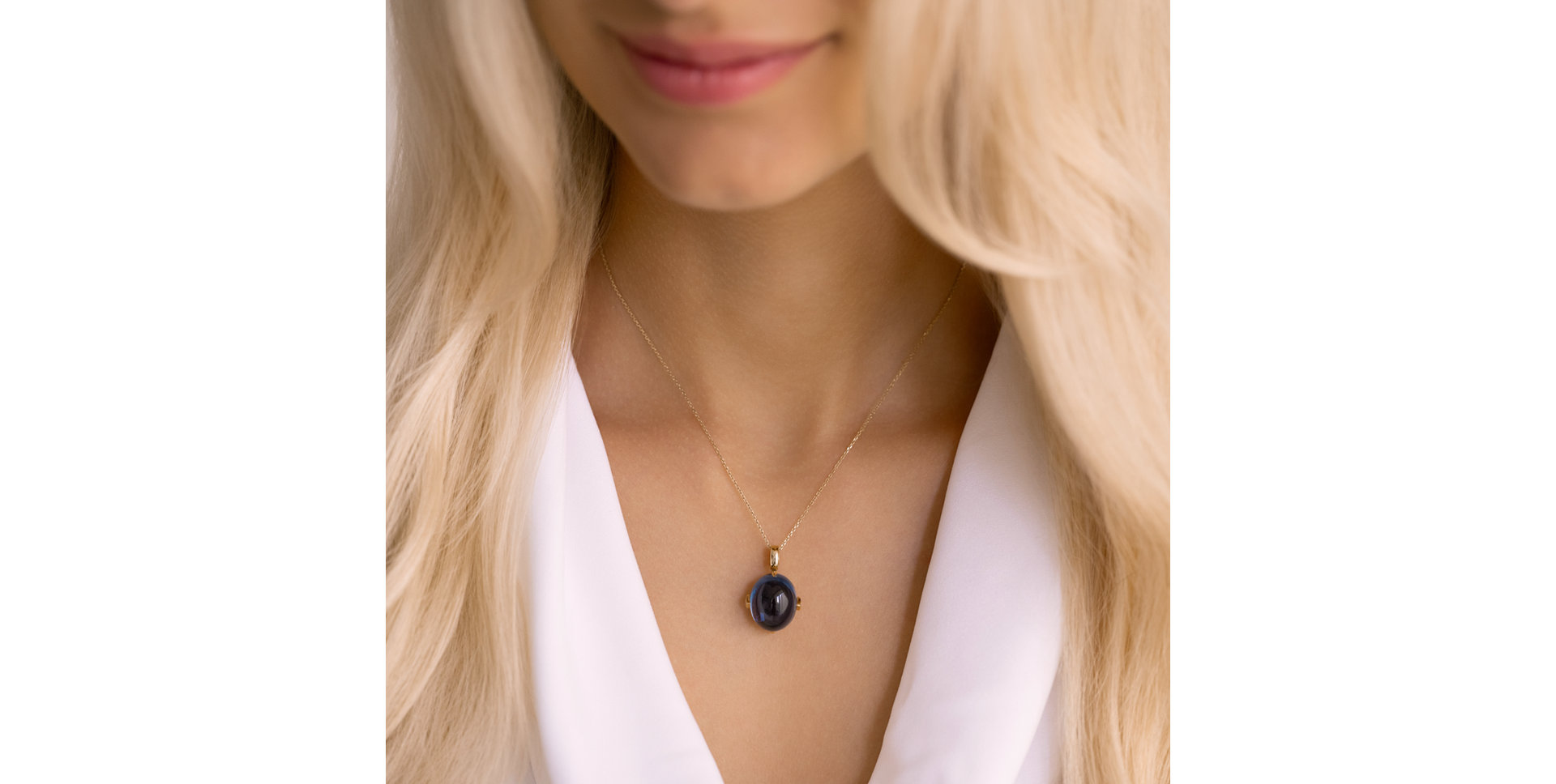Diamond necklace with Moonstone Drop Blossom