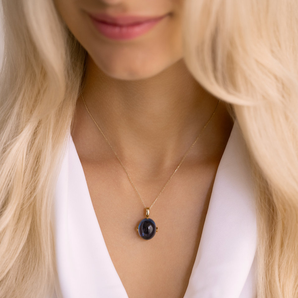 Diamond necklace with Moonstone Drop Blossom