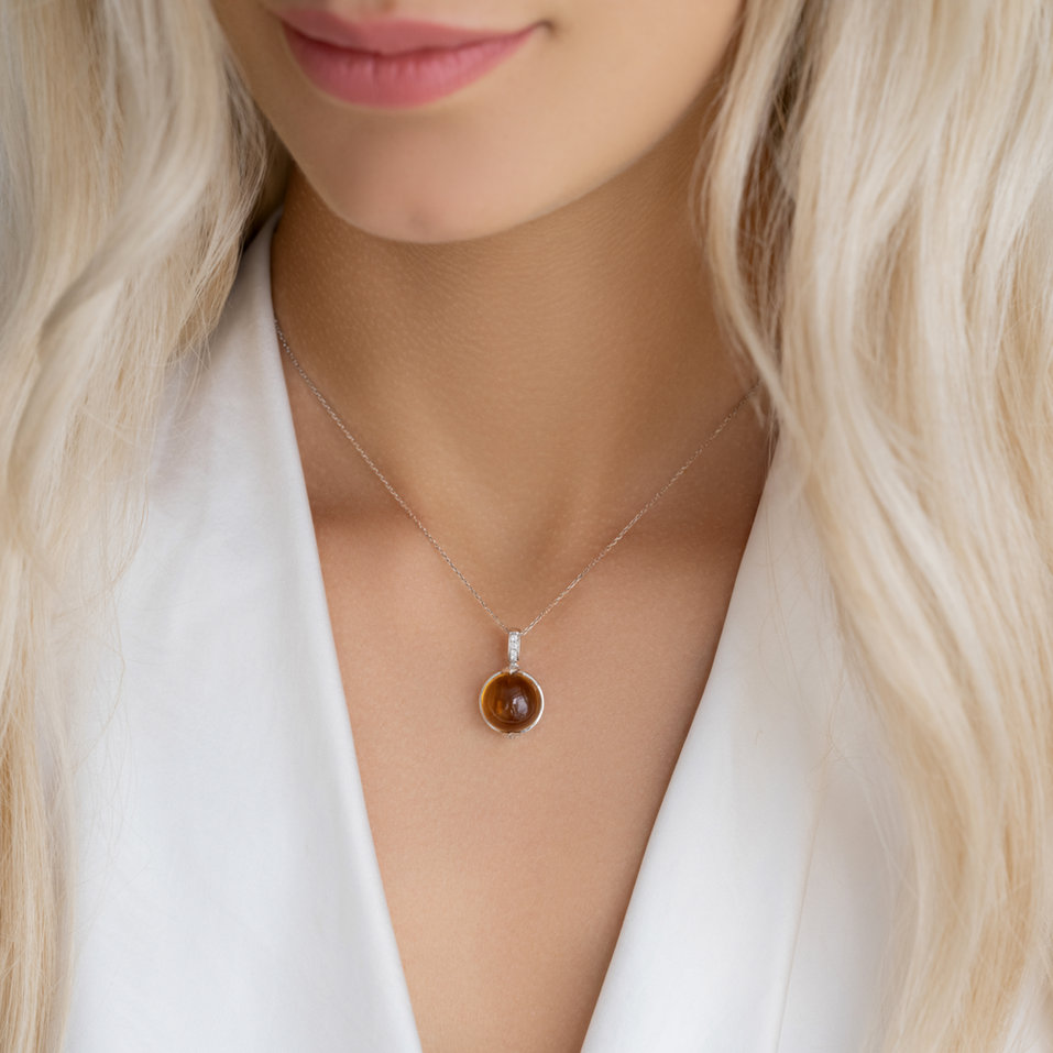 Diamond necklace with Chalcedony Fairy Blossom