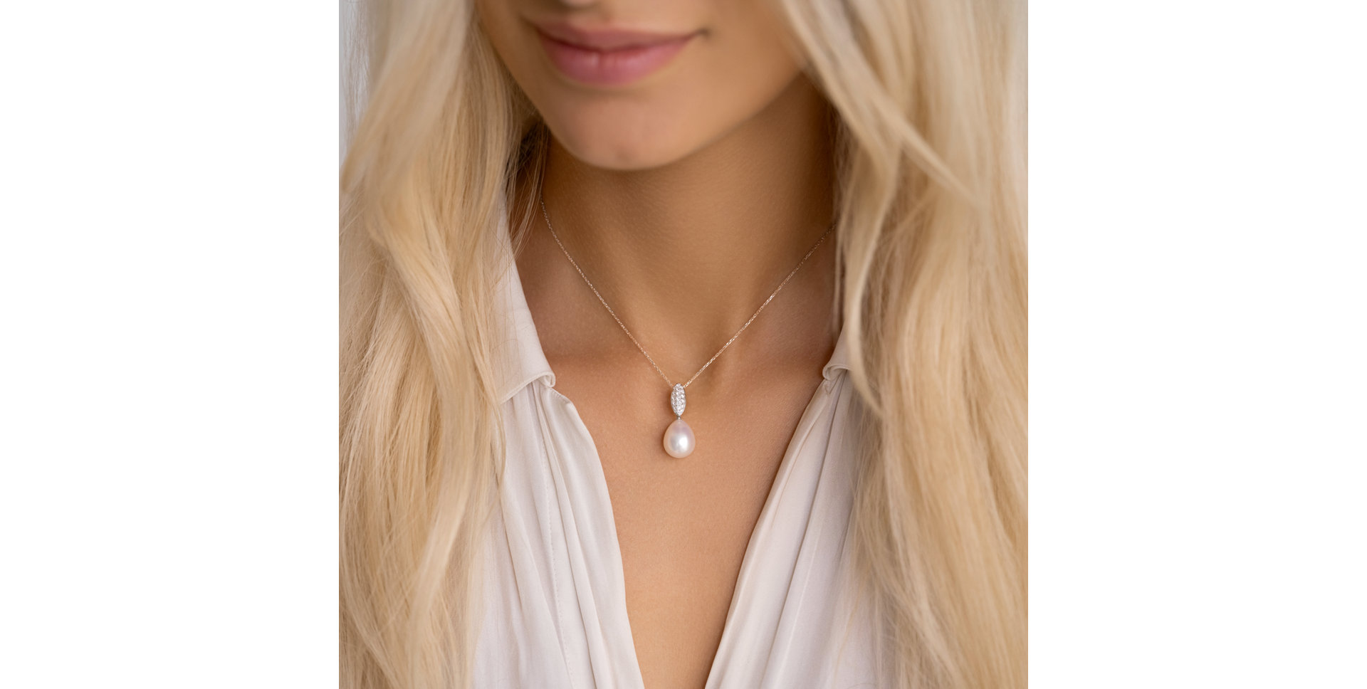 Diamond necklace with Pearl Neptunian Glory