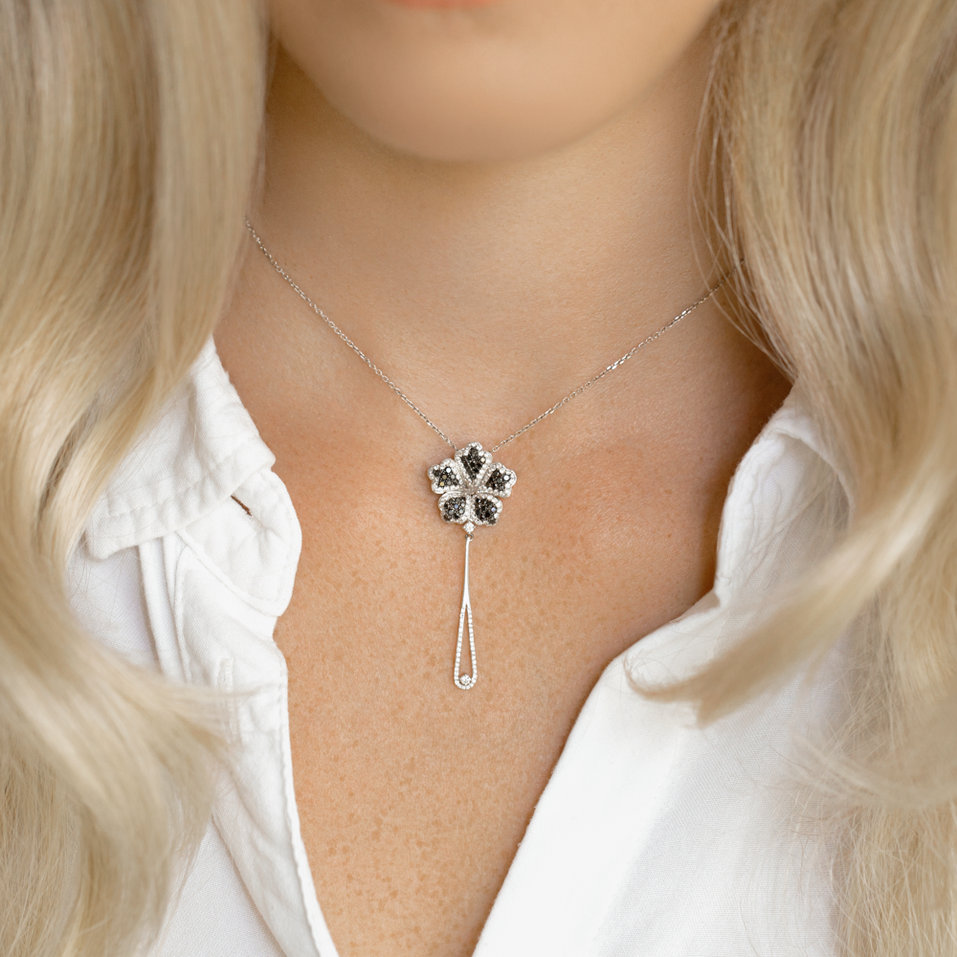 Diamond pendant with Sapphire Magic Lotus