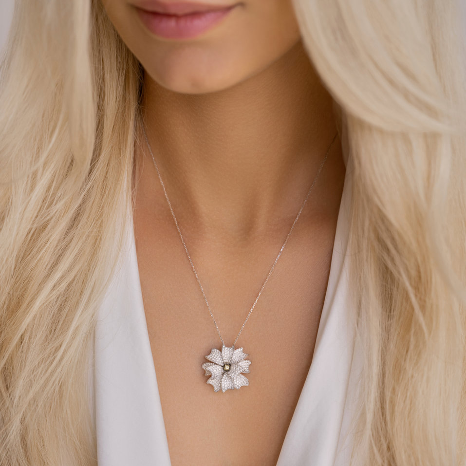 Pendant with yellow and white diamonds Bloom Euphoria