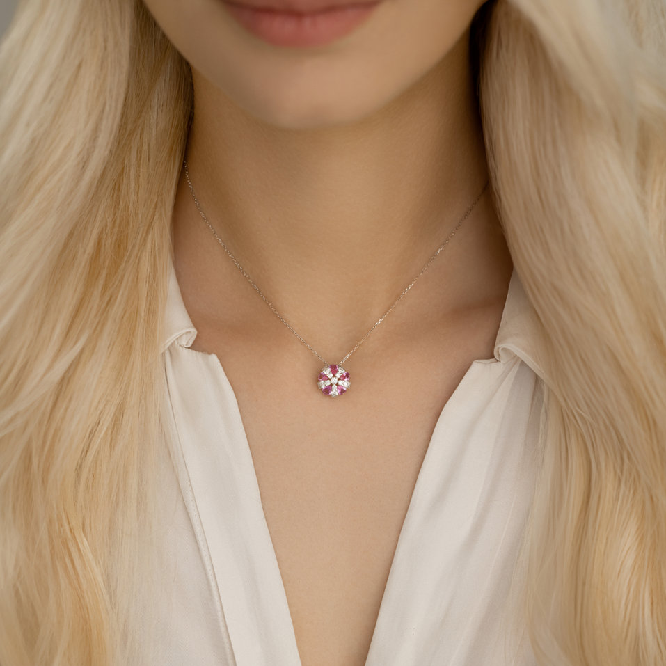 Diamond pendant with Sapphire Shade of Rose