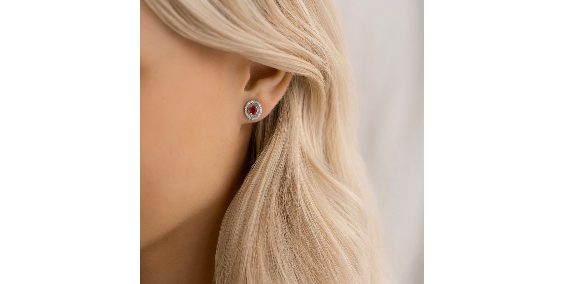 Diamond earrings with Ruby Mears