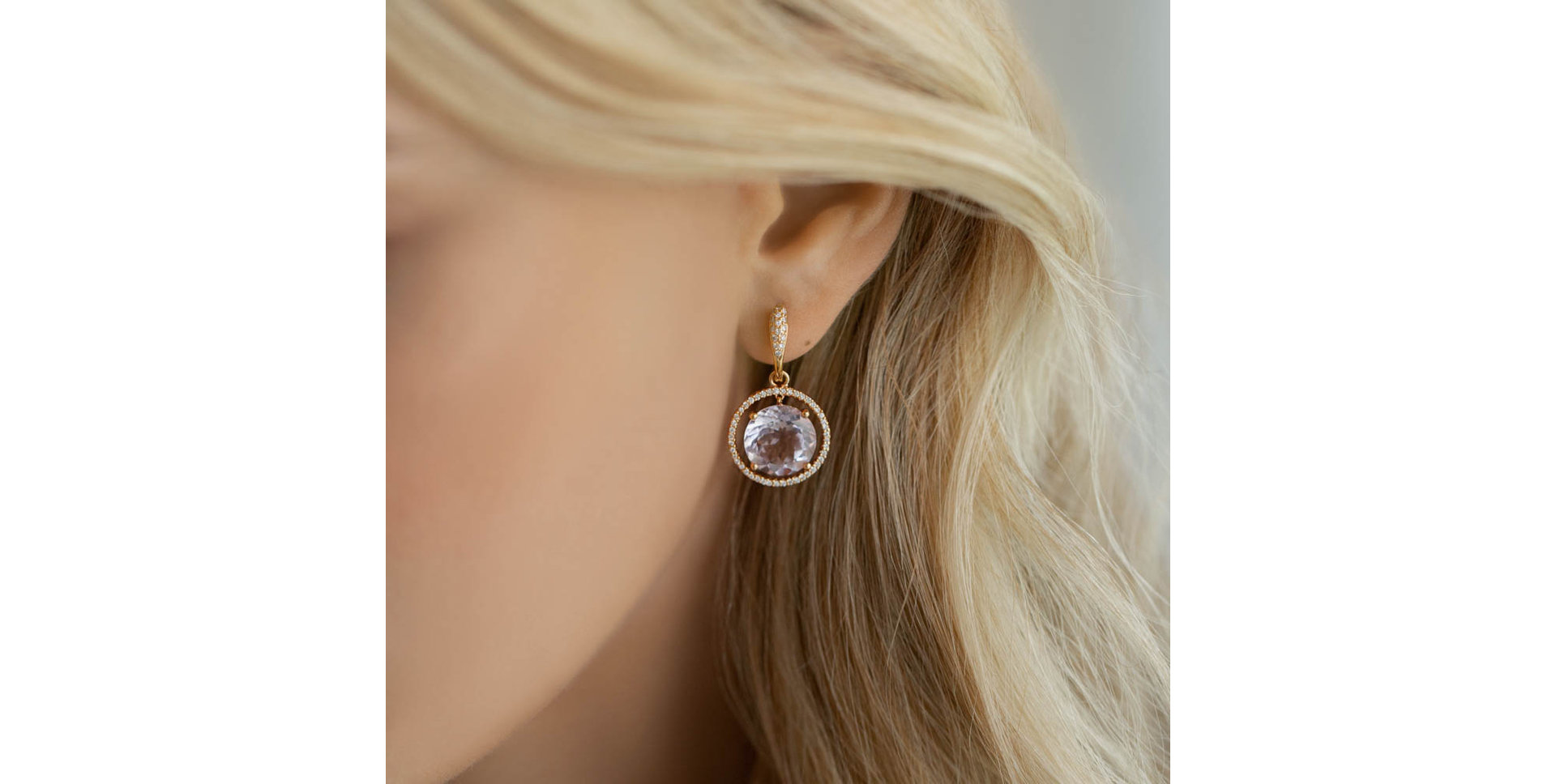 Diamond earrings with Amethyst Sissi