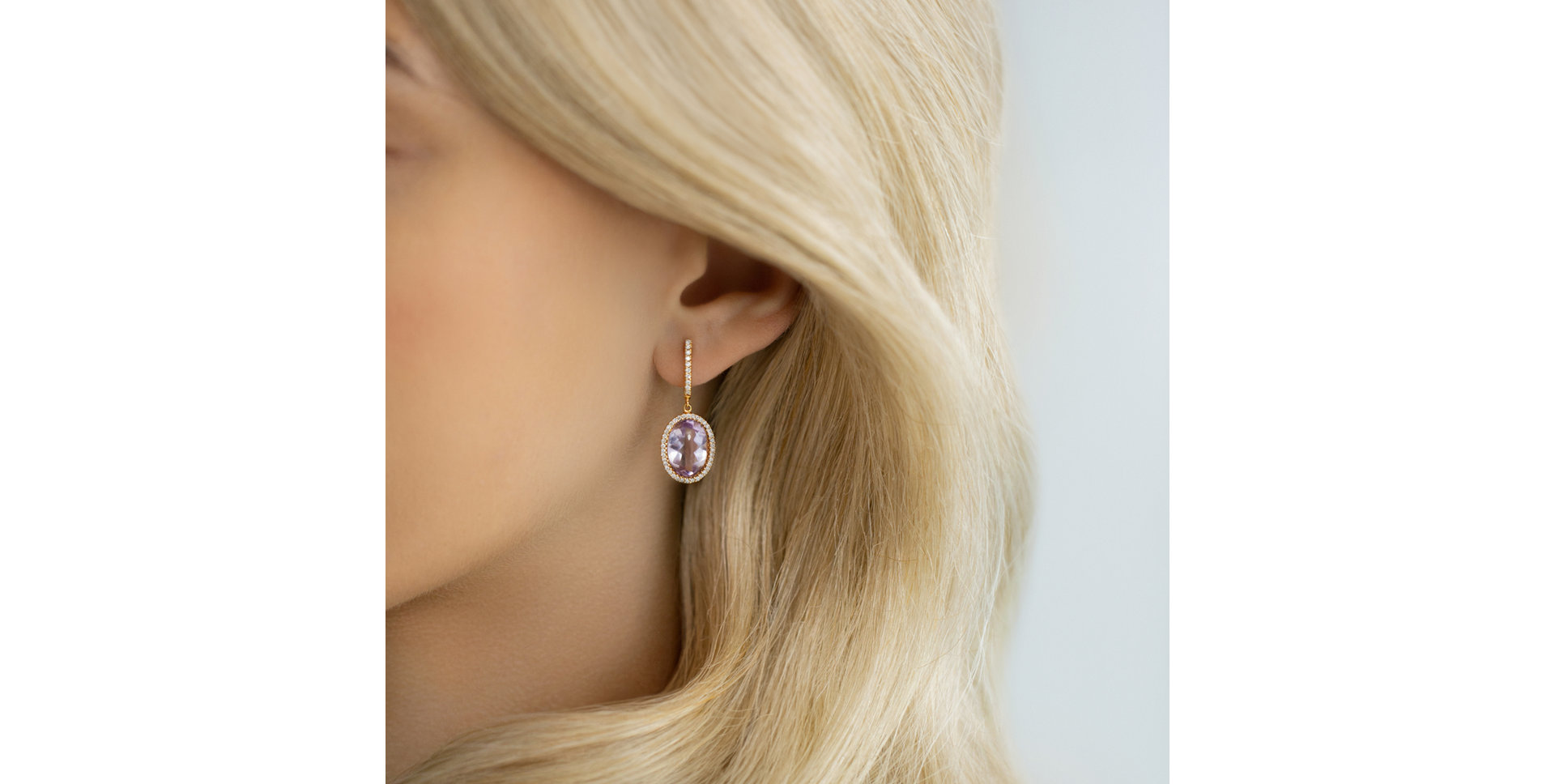Diamond earrings with Amethyst Odyssey