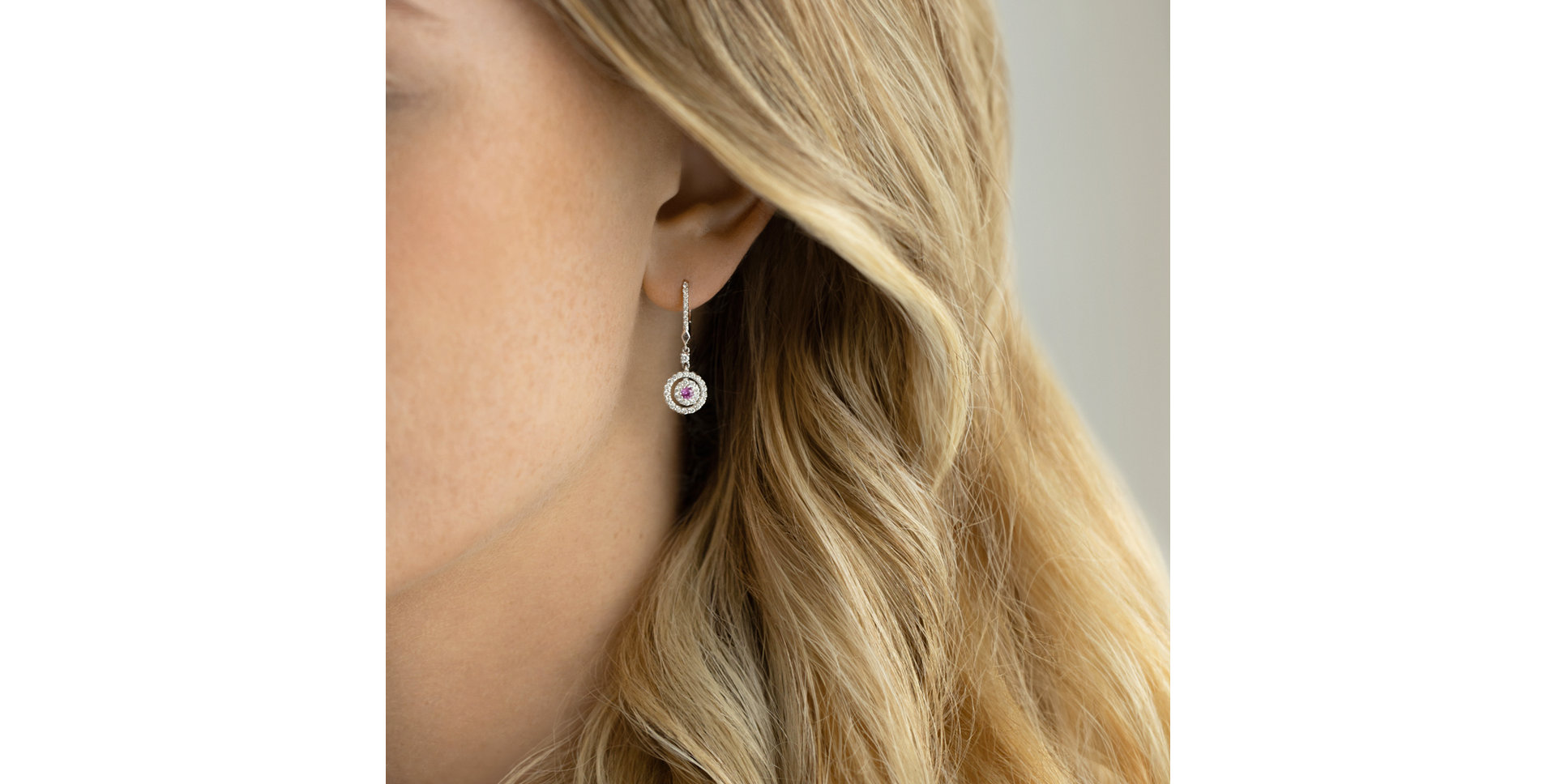 Diamond earrings with Sapphire Rose Hope