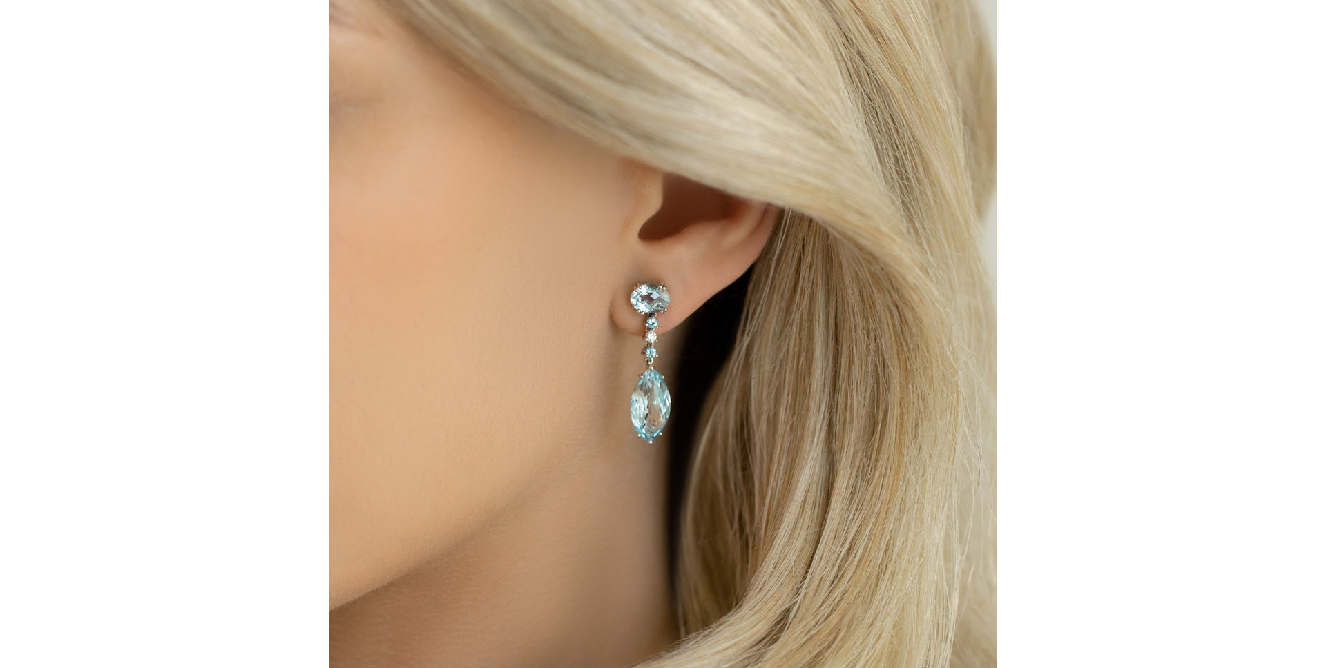 Diamond earrings, Amethyst and Quartz La Lessive