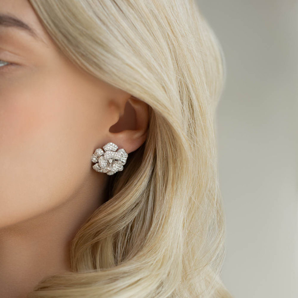 Diamond earrings Briliant Camellia