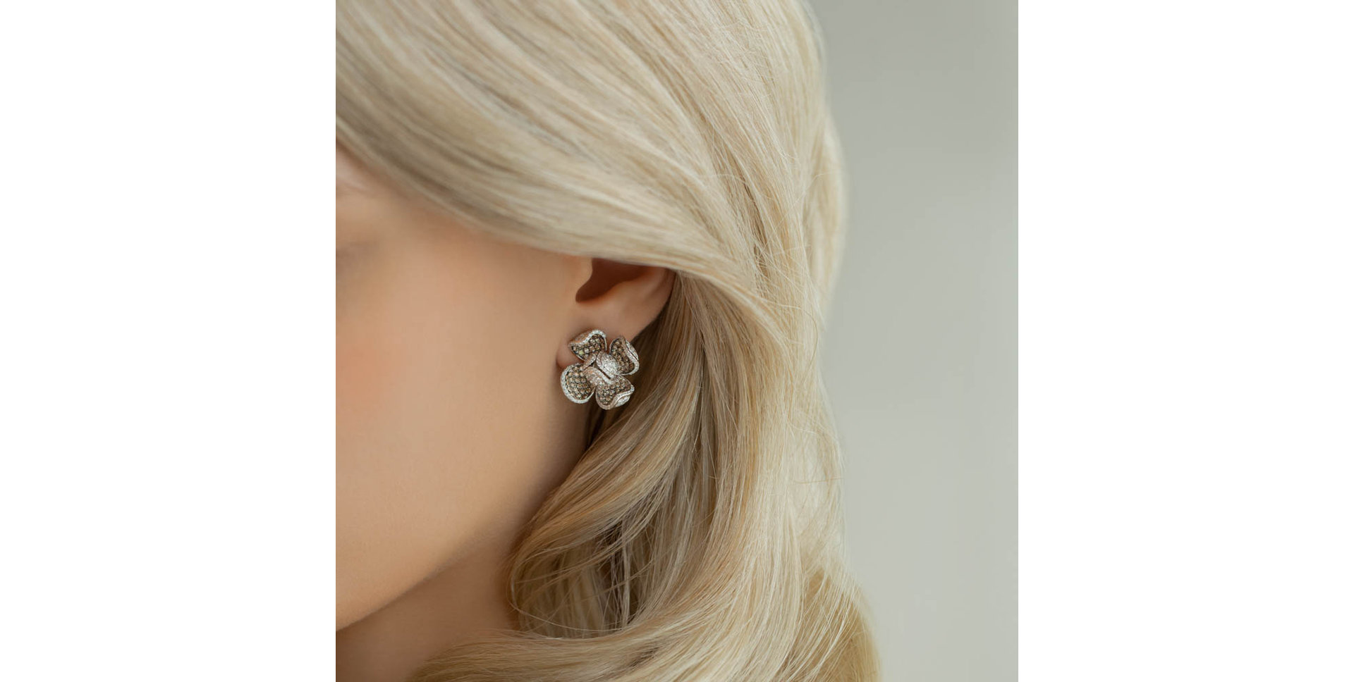 Earrings with brown and white diamonds Magic Cloud