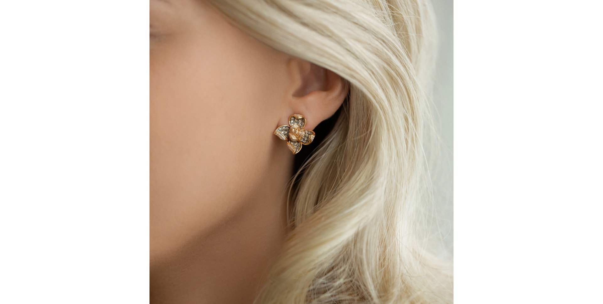 Earrings with brown and white diamonds Luciana