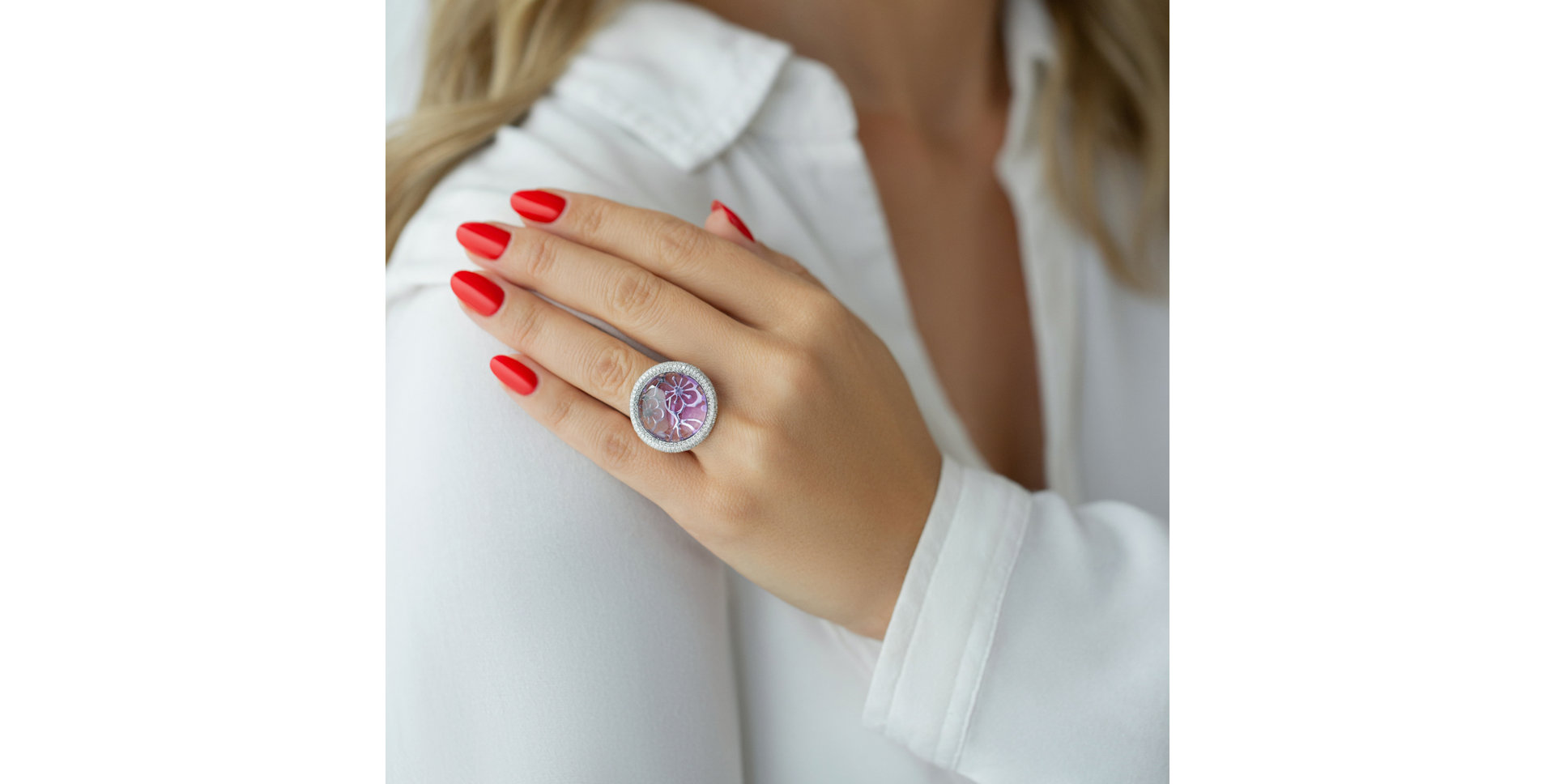 Diamond rings with Amethyst Beloved