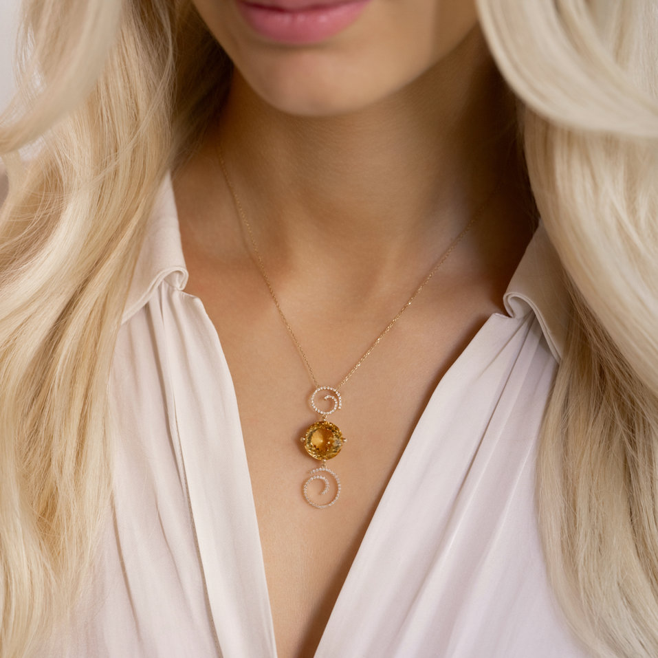 Diamond necklace with Citríne Unique Membership
