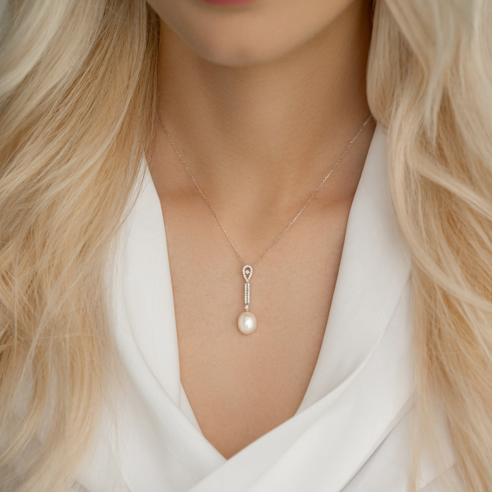 Diamond pendant with Pearl Heavenly Ocean