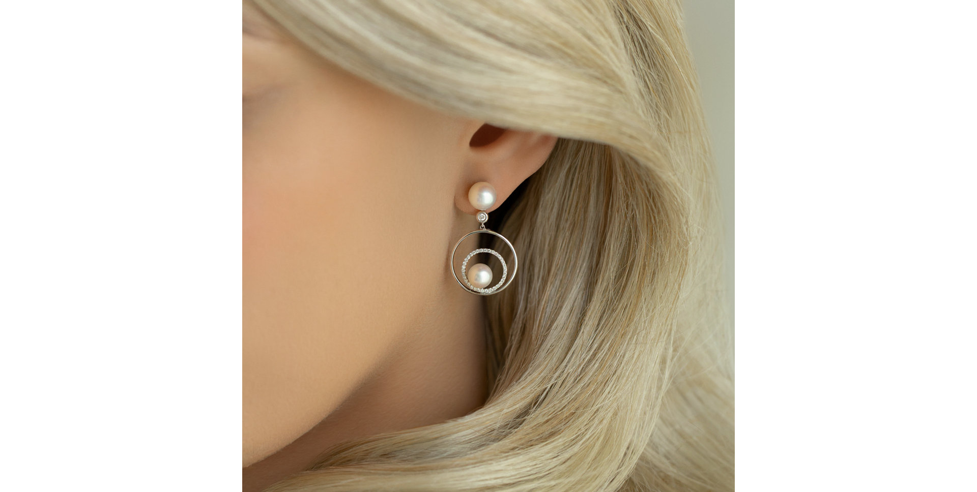 Diamond earrings with Pearl Vortex Susana