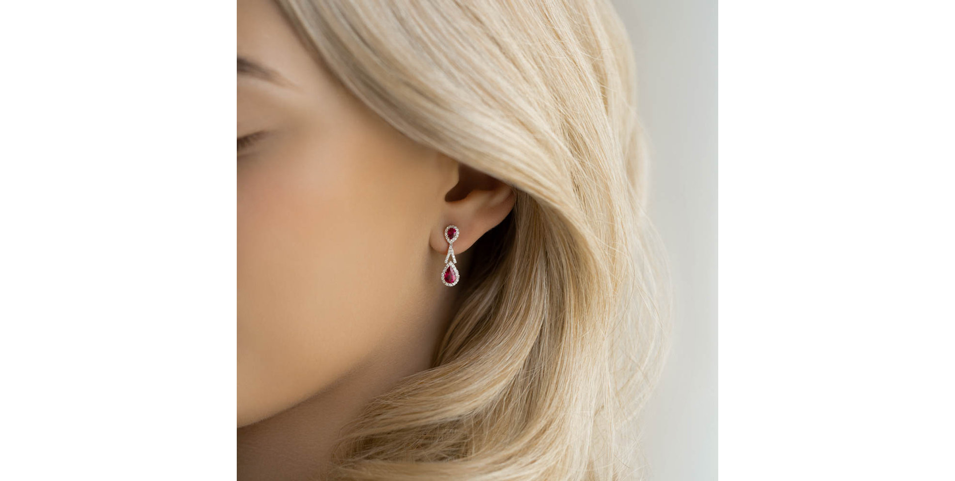 Diamond earrings and Ruby Ruby Woman