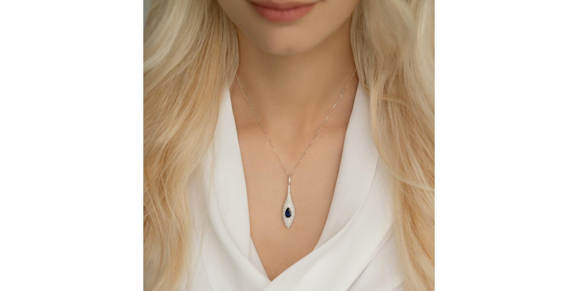 Diamond pendant with Sapphire Blue Destiny