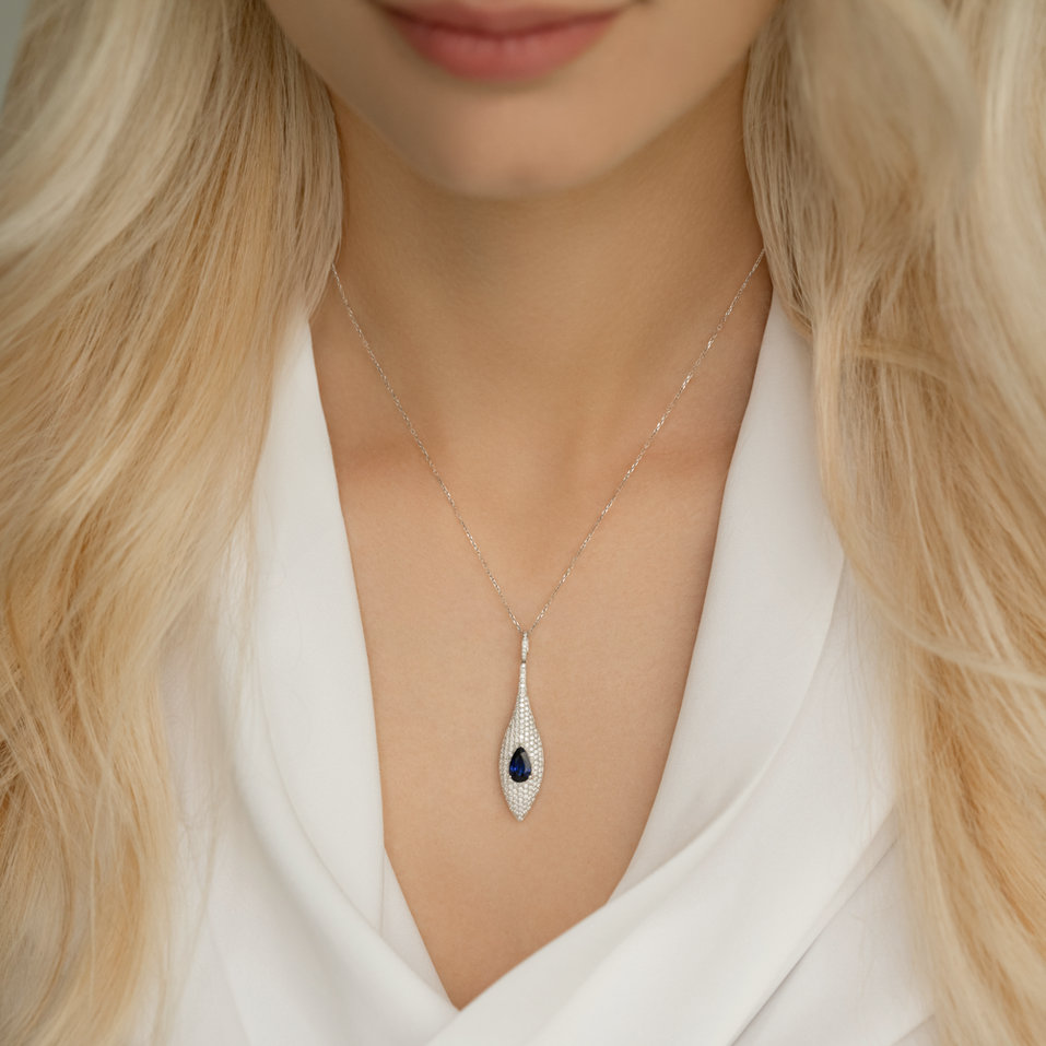 Diamond pendant with Sapphire Blue Destiny