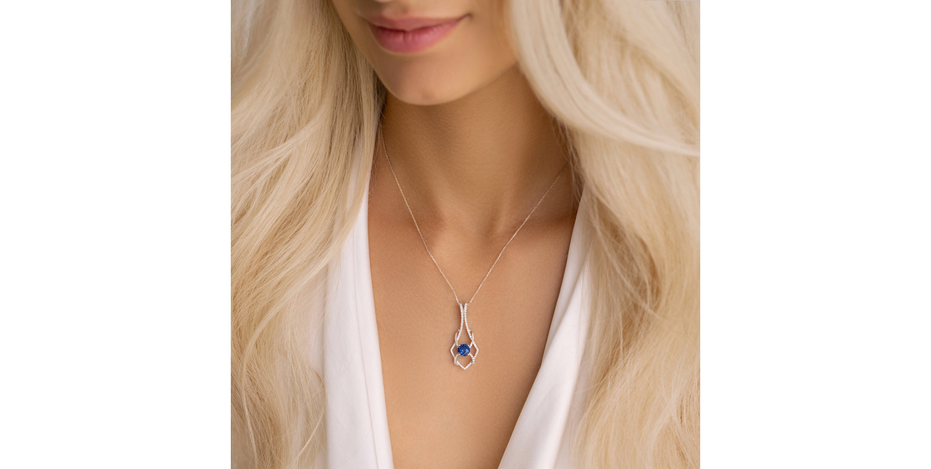 Diamond pendant with Sapphire Hold of Destiny