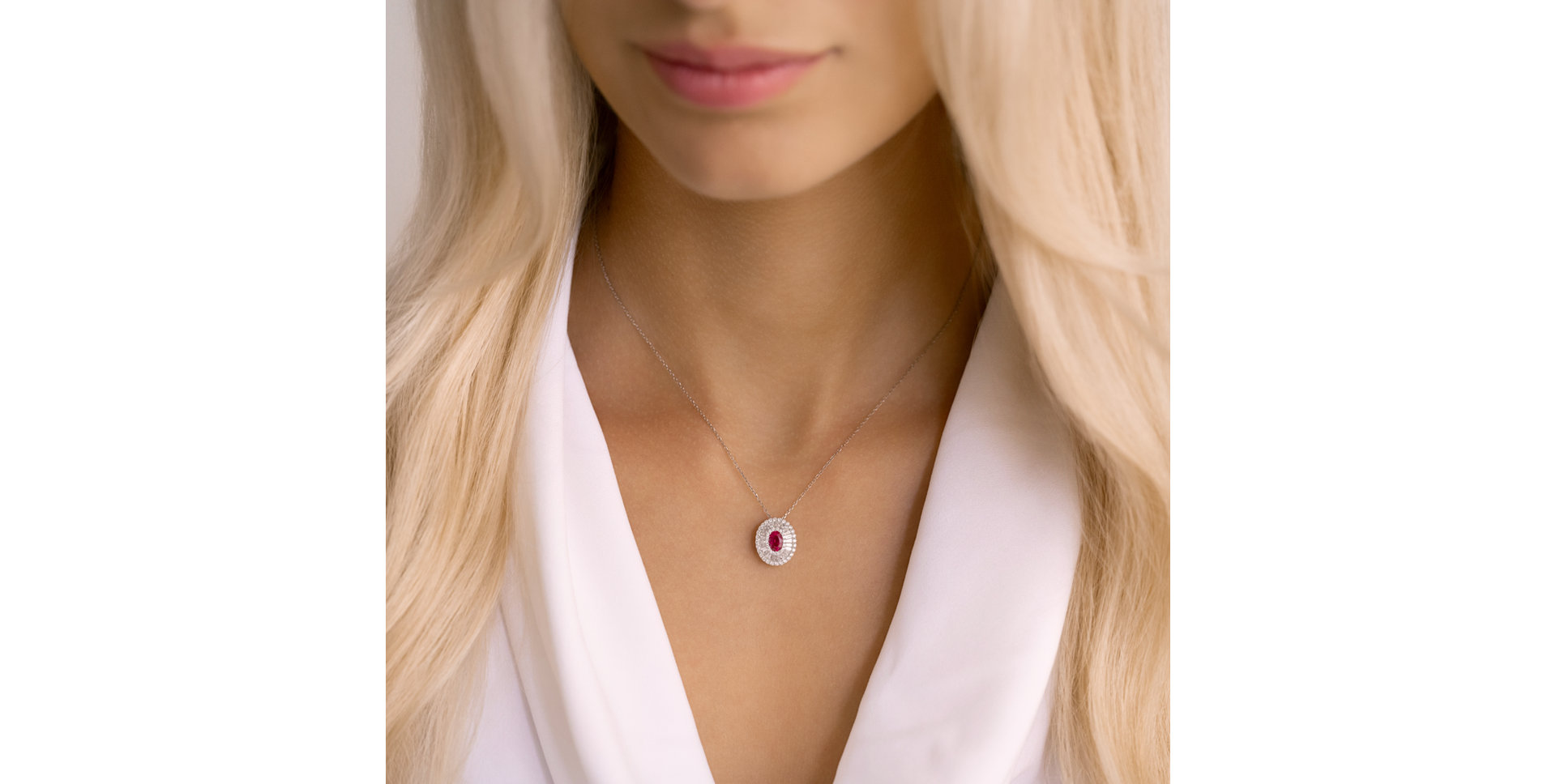 Diamond pendant with Ruby Lindholm