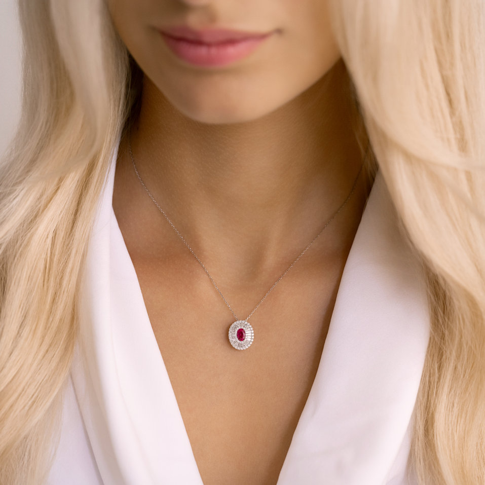 Diamond pendant with Ruby Lindholm