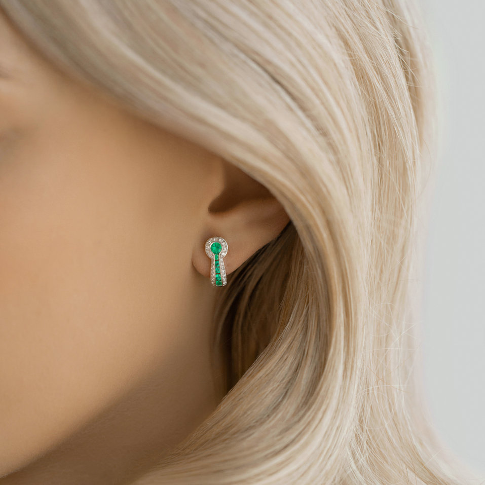 Diamond earrings with Sapphire Kayden