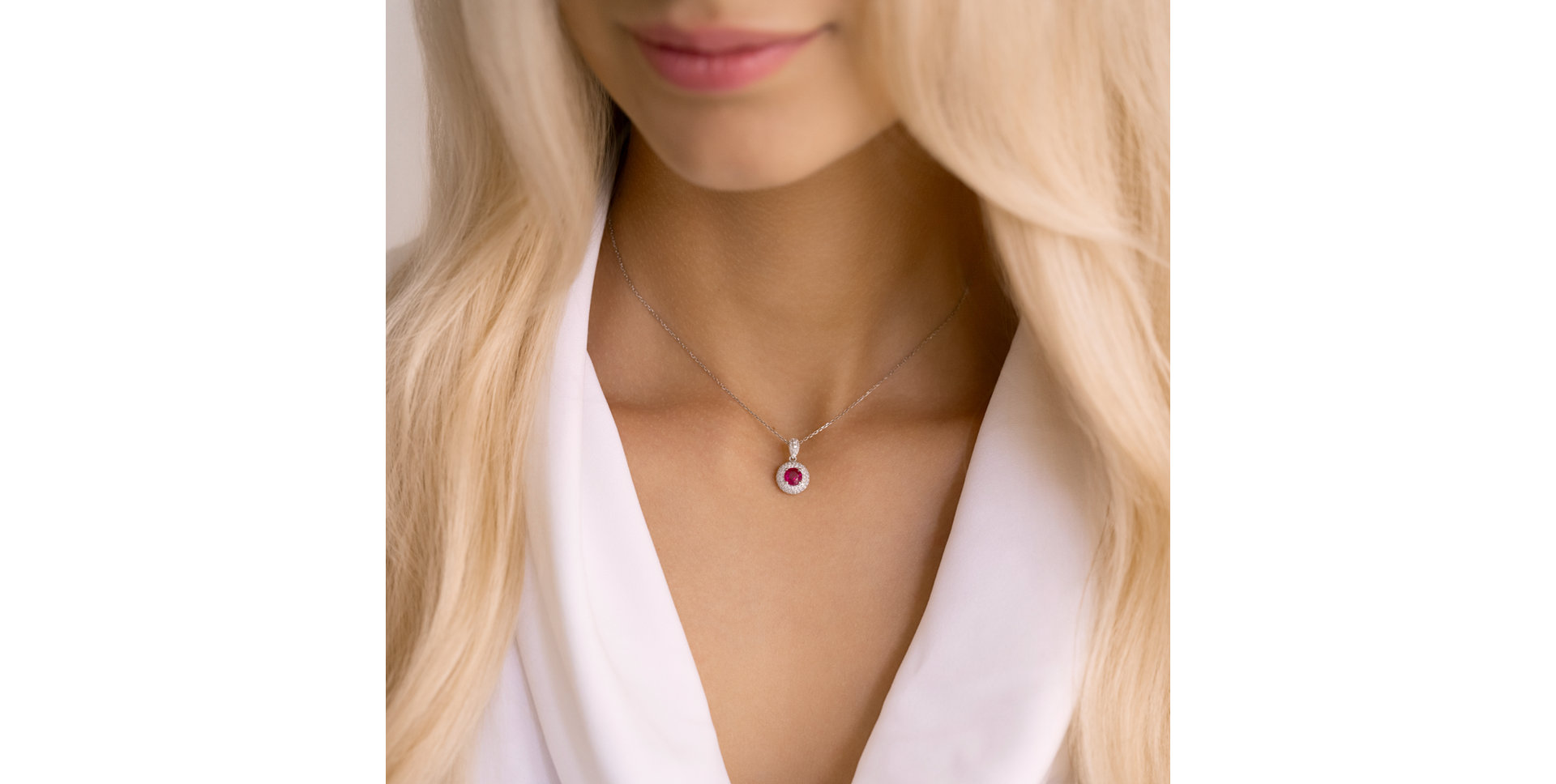 Diamond pendant with Ruby Israeli