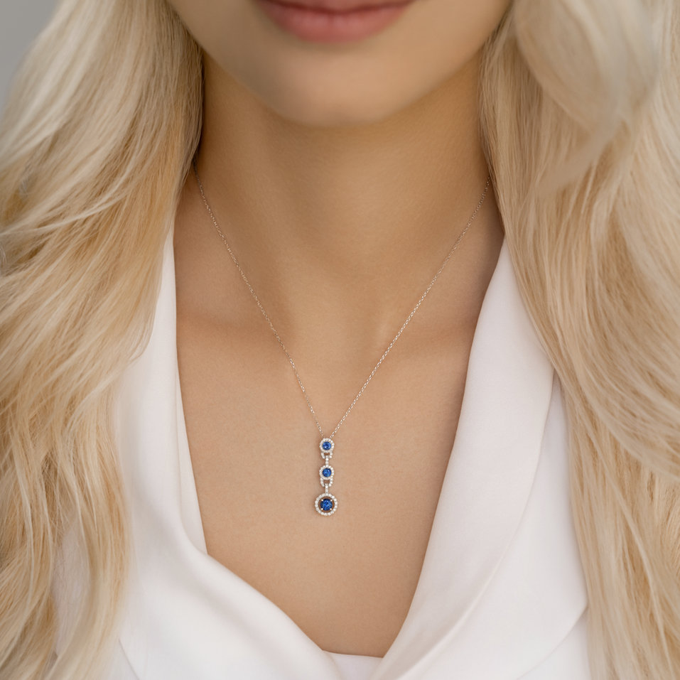 Diamond pendant with Sapphire Memorandum
