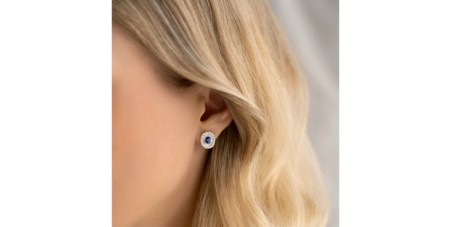 Diamond earrings with Sapphire Isaiah