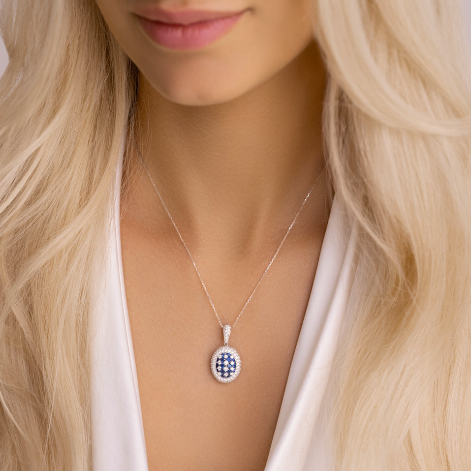 Diamond pendant with Sapphire Amiyah