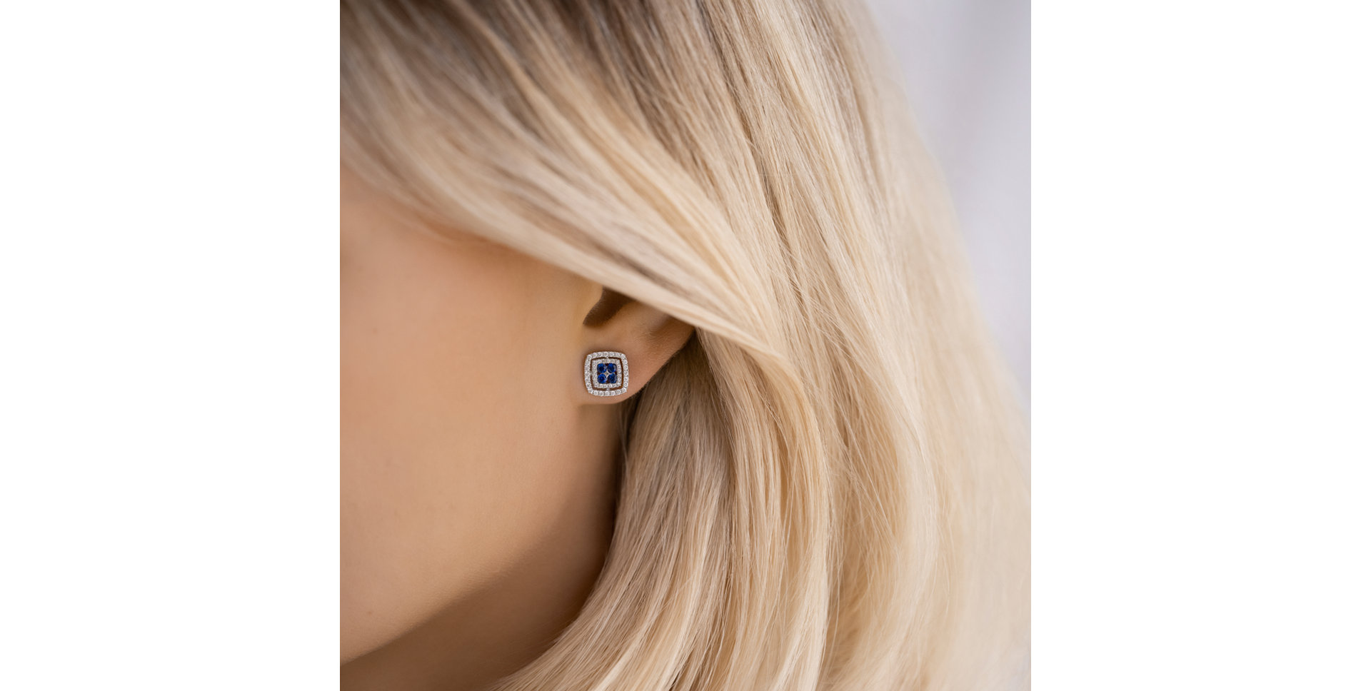 Diamond earrings and Sapphire Majestic Radiance