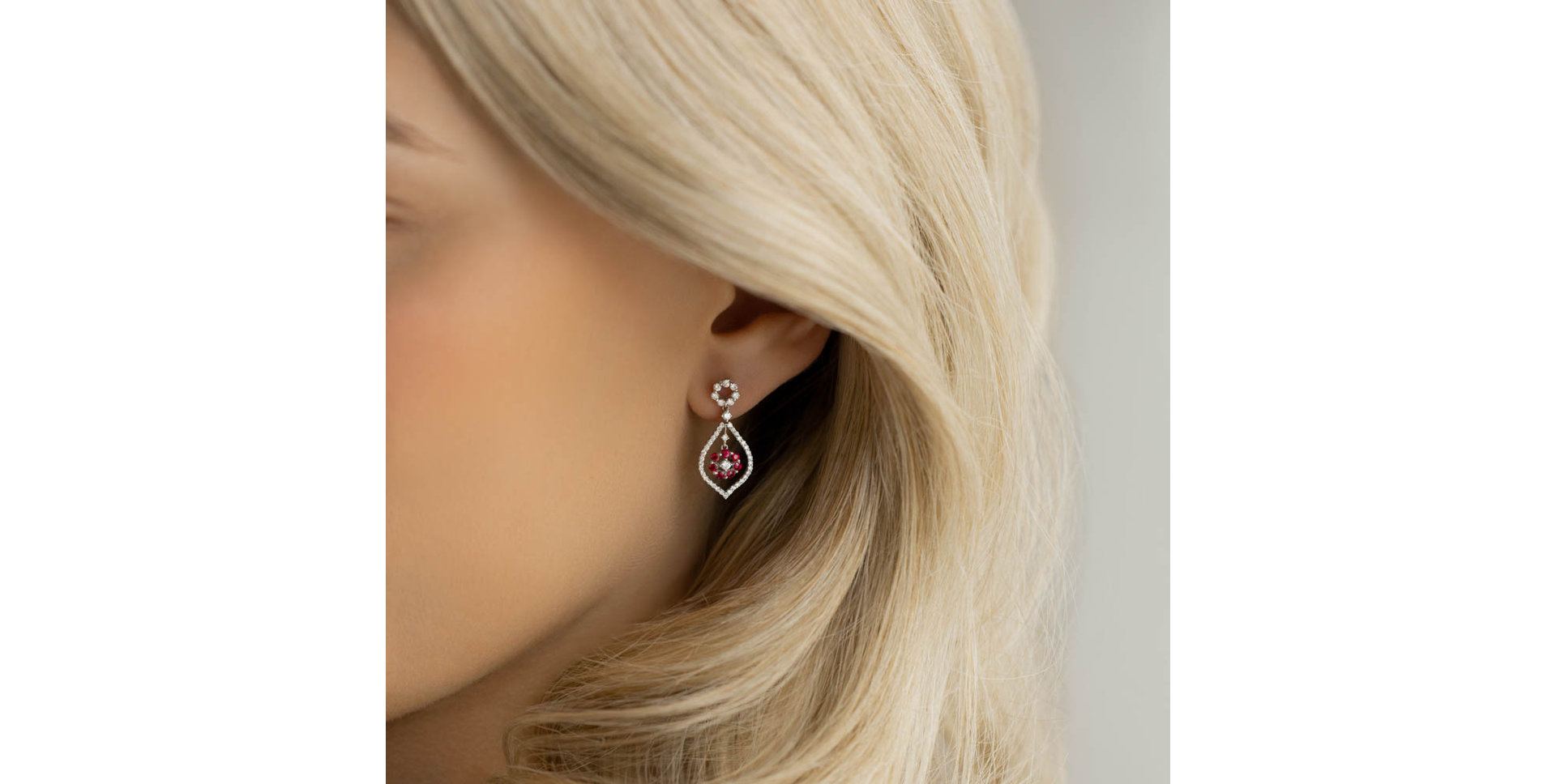 Diamond earrings and Ruby Makayla