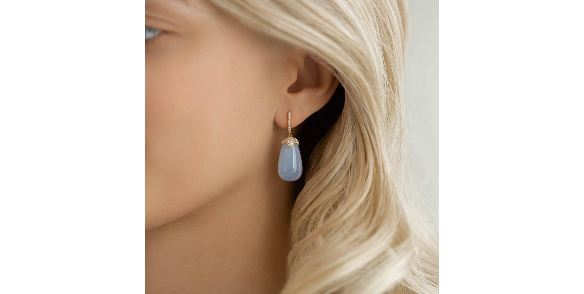 Diamond earrings with Rose Quartz Soraya