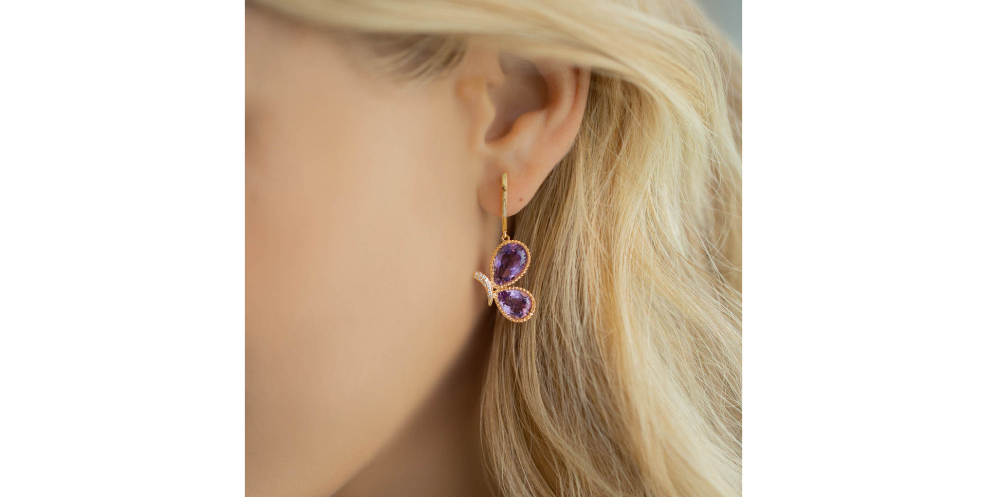 Diamond earrings and Topaz Wings of the Sky