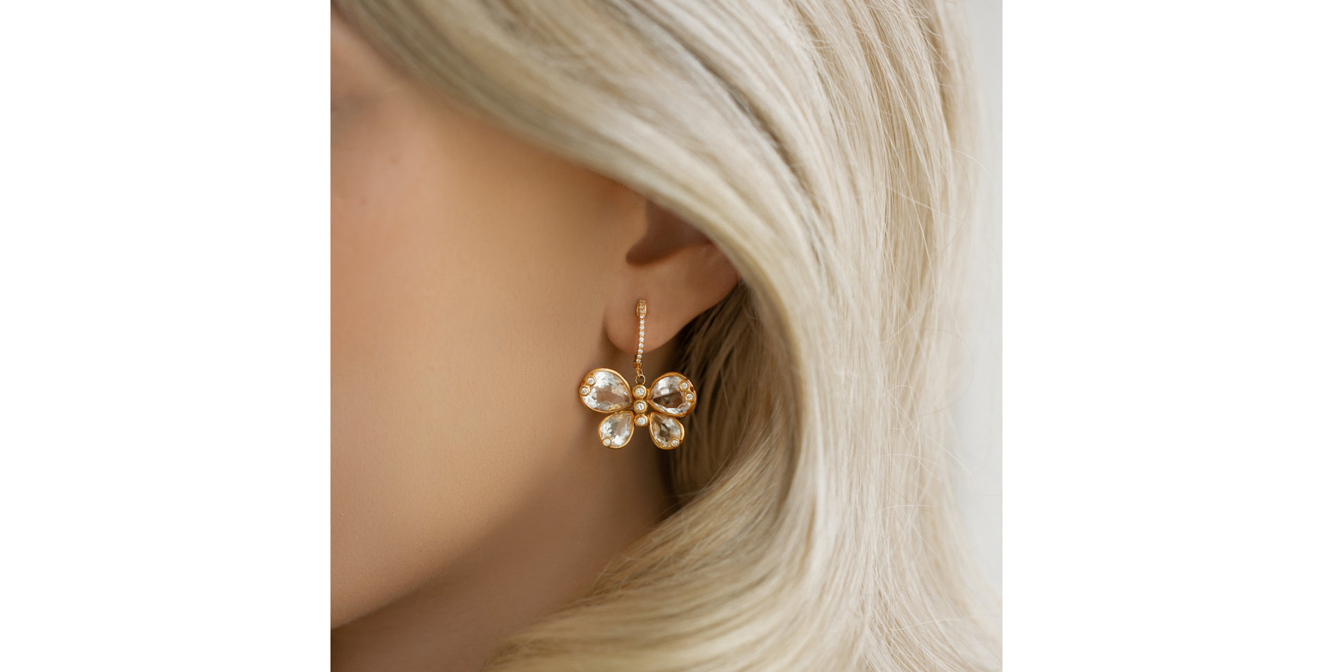 Diamond earrings and Topaz Mandie