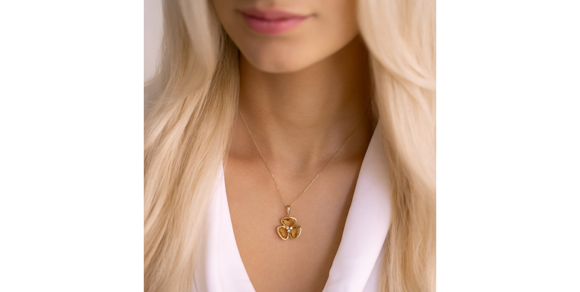 Diamond pendant with Citrine Zenon