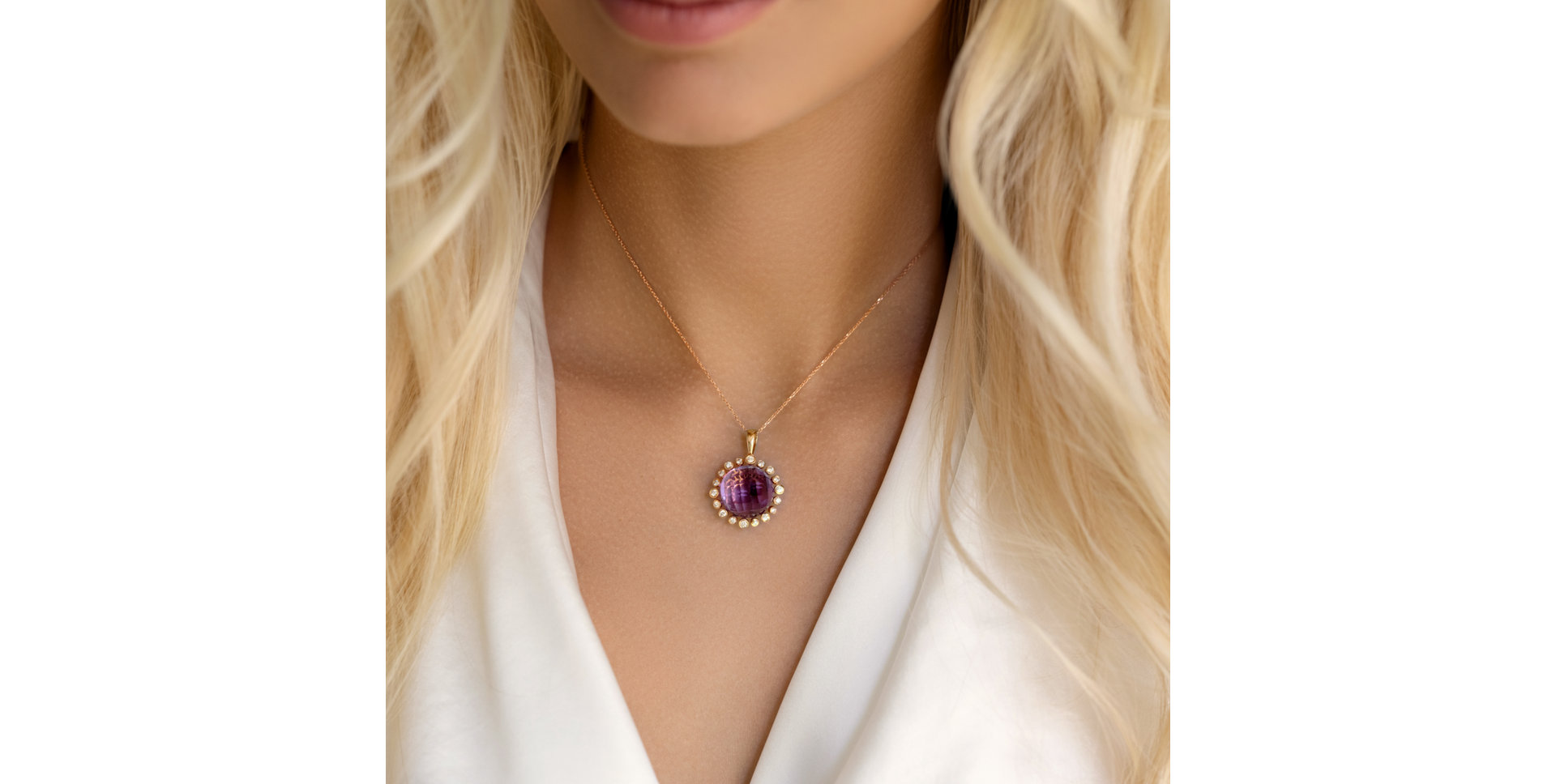 Diamond pendant with Amethyst Darius