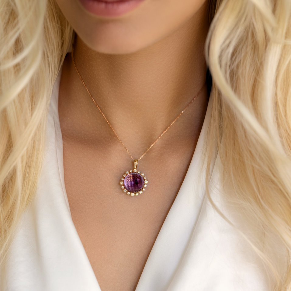 Diamond pendant with Quartz Darius