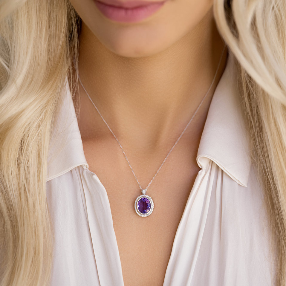 Diamond necklace with Topaz Alban