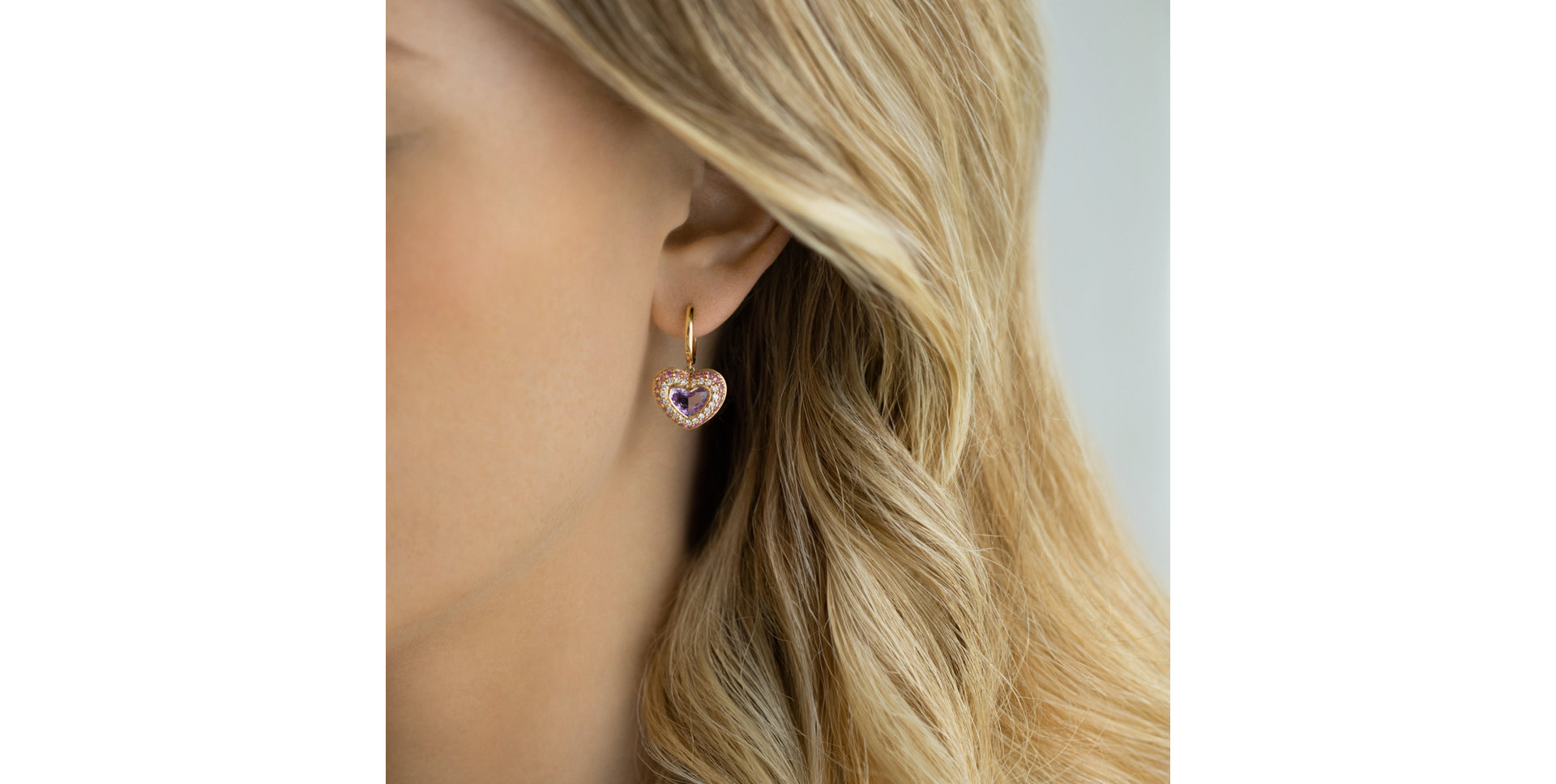Diamond earrings, Sapphire and Amethyst Enid