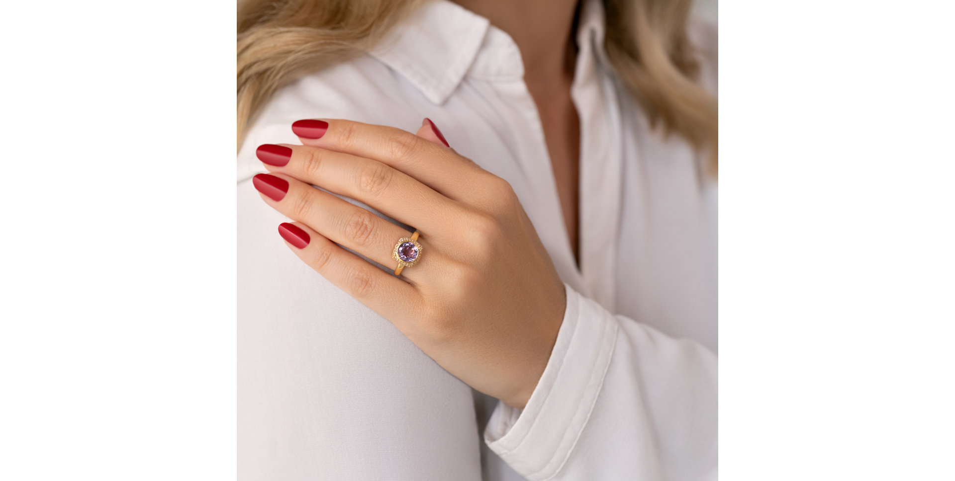 Diamond rings with Amethyst Démoniste
