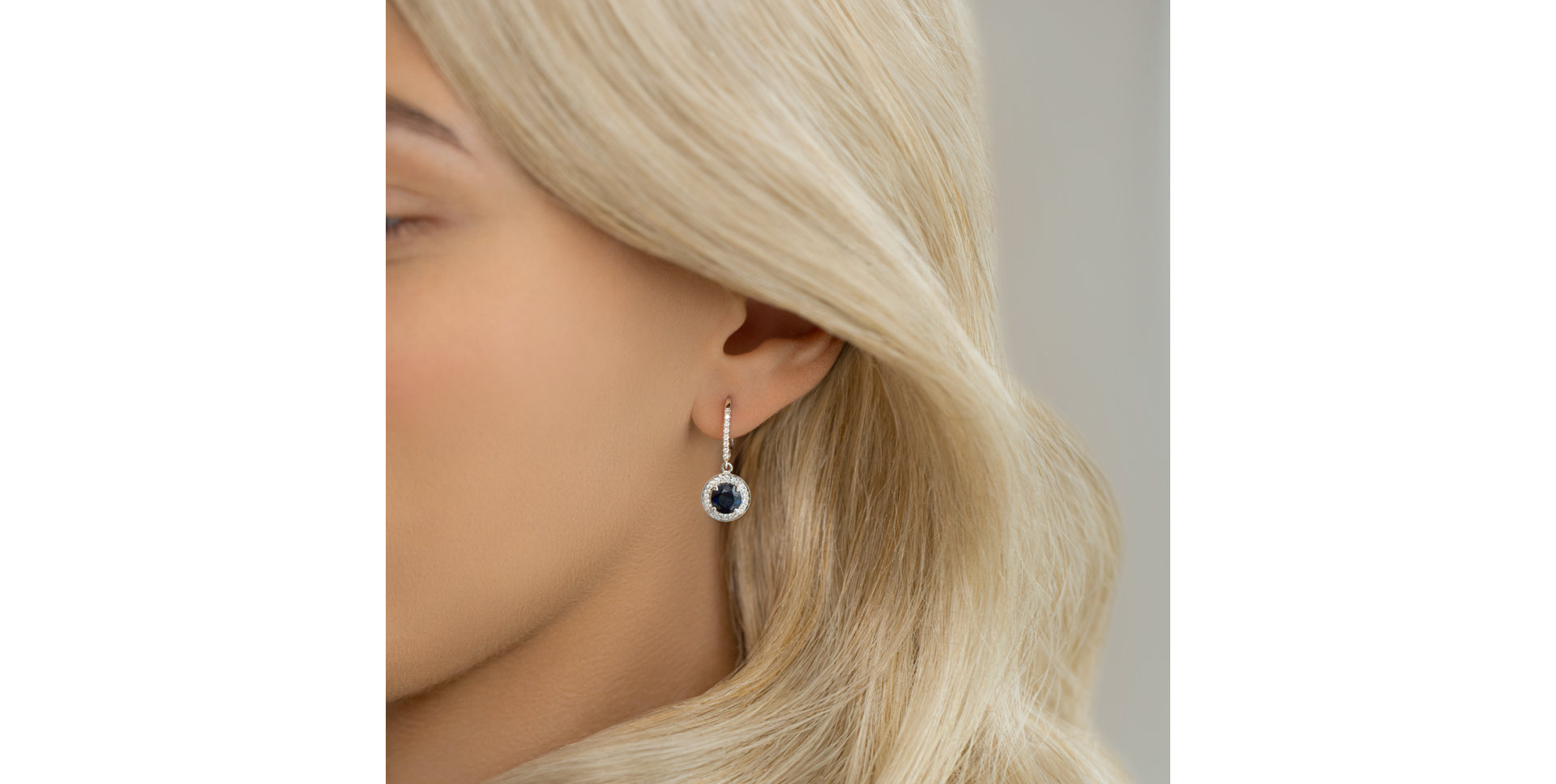 Diamond earrings with Sapphire Tenysi