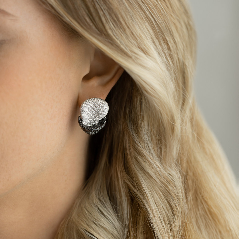 Earrings with black and white diamonds Exclusive Alchymist