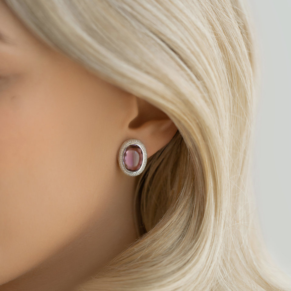 Diamond earrings with Amethyst Lullabic Melody