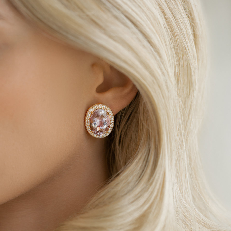 Diamond earrings with Amethyst Fantasy Majesty