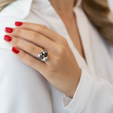 Diamond ring with Pearl Tahitian Beauty