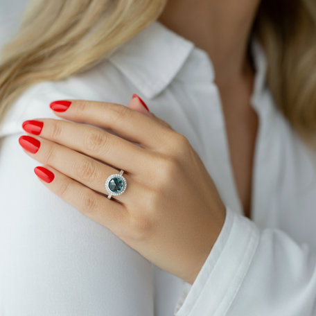 Diamond ring with Topaz Defender